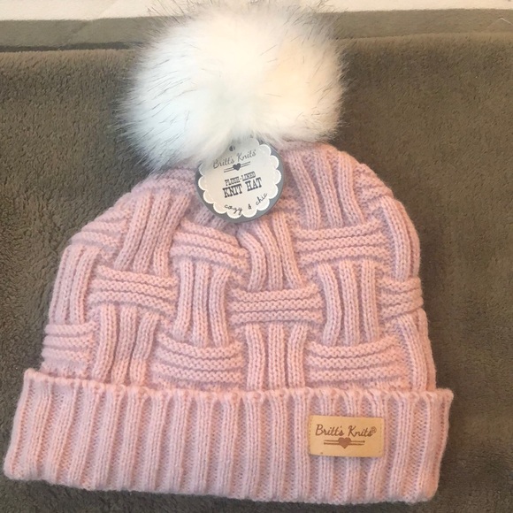 Pink Beanie with Pom & Blue Gloves - Picture 3 of 6